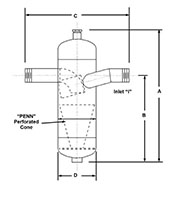 "T" Type Inline Entrainment Separator