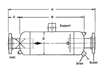 Straight Thru Inline Entrainment Separator